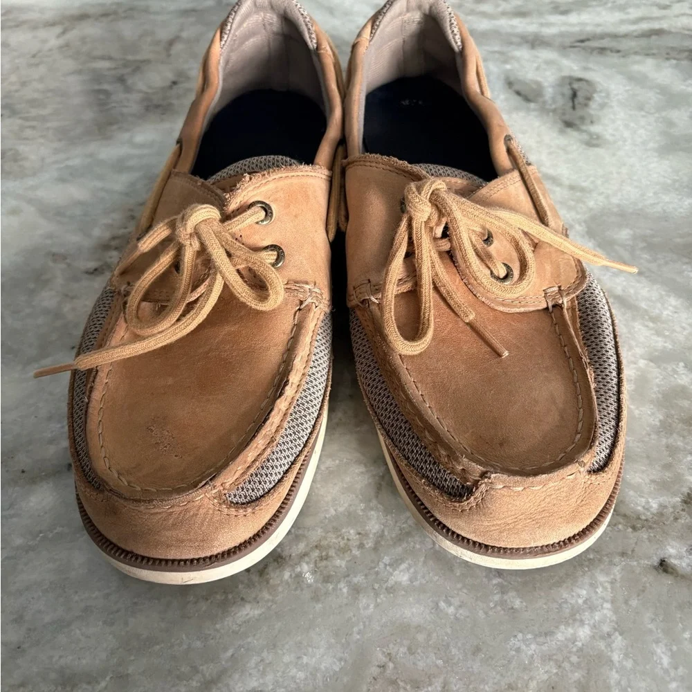 Sperry Men’s Surveyor 2 Eye Linen Boat Shoes Size 10.5